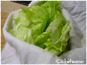 サラダ用の生野菜の水切り方法の一枚目の画像