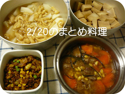 2009年2月第3週のまとめ料理の一枚目の画像